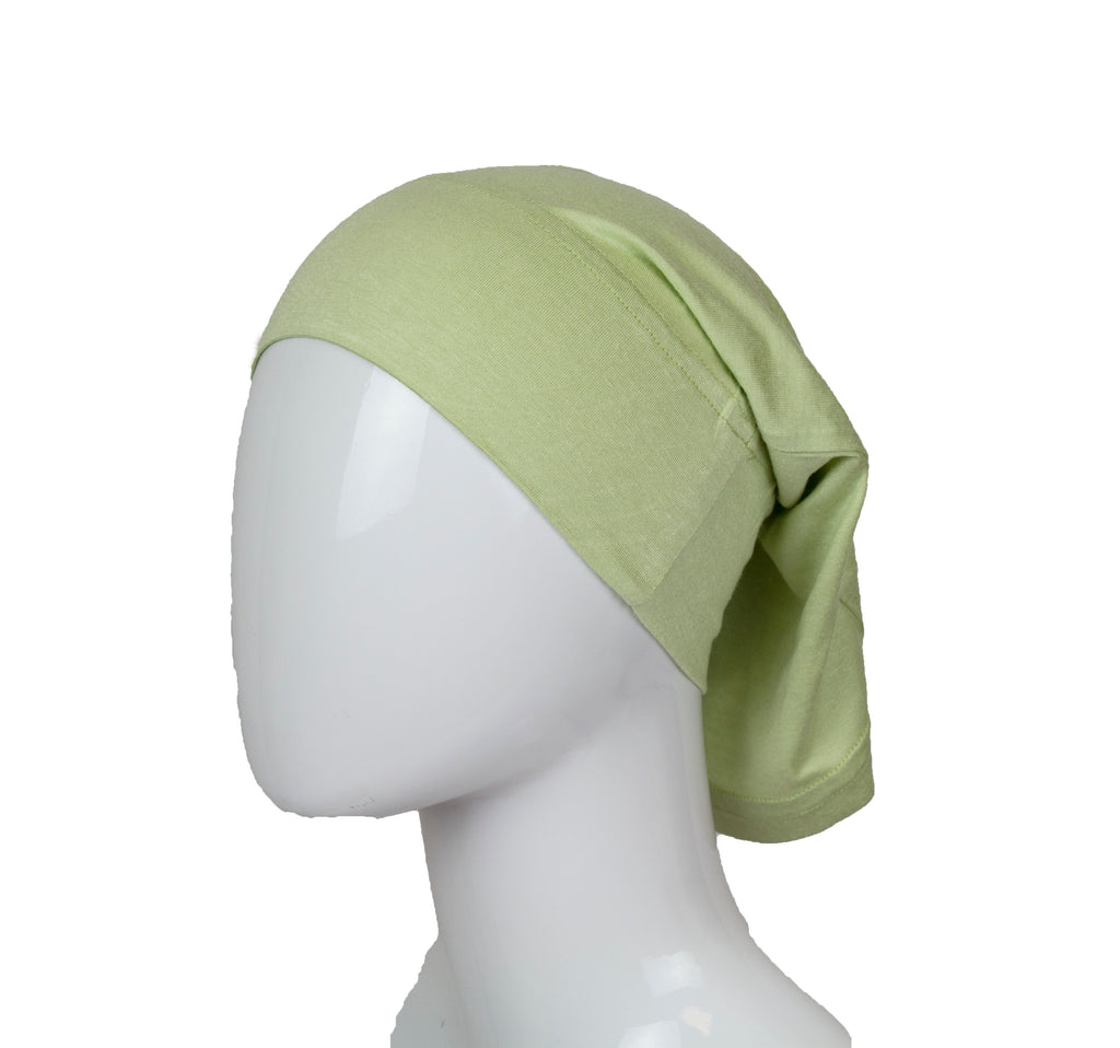 lime green jersey under cap bonnet for hijab