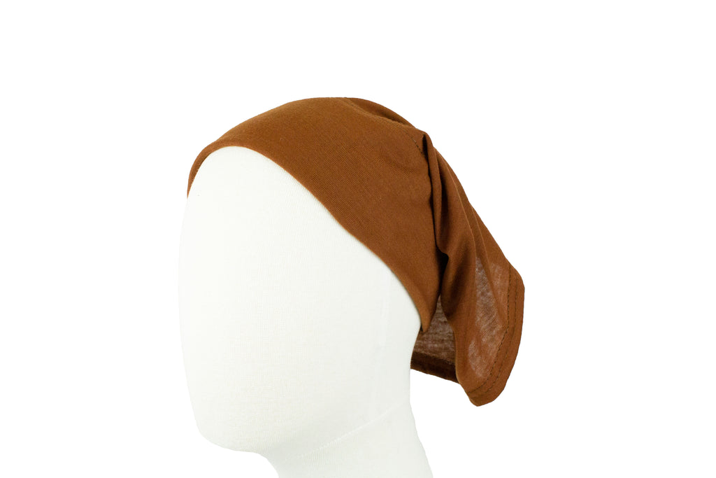 coffee brown under scarf tube cap bonnet for under hijab