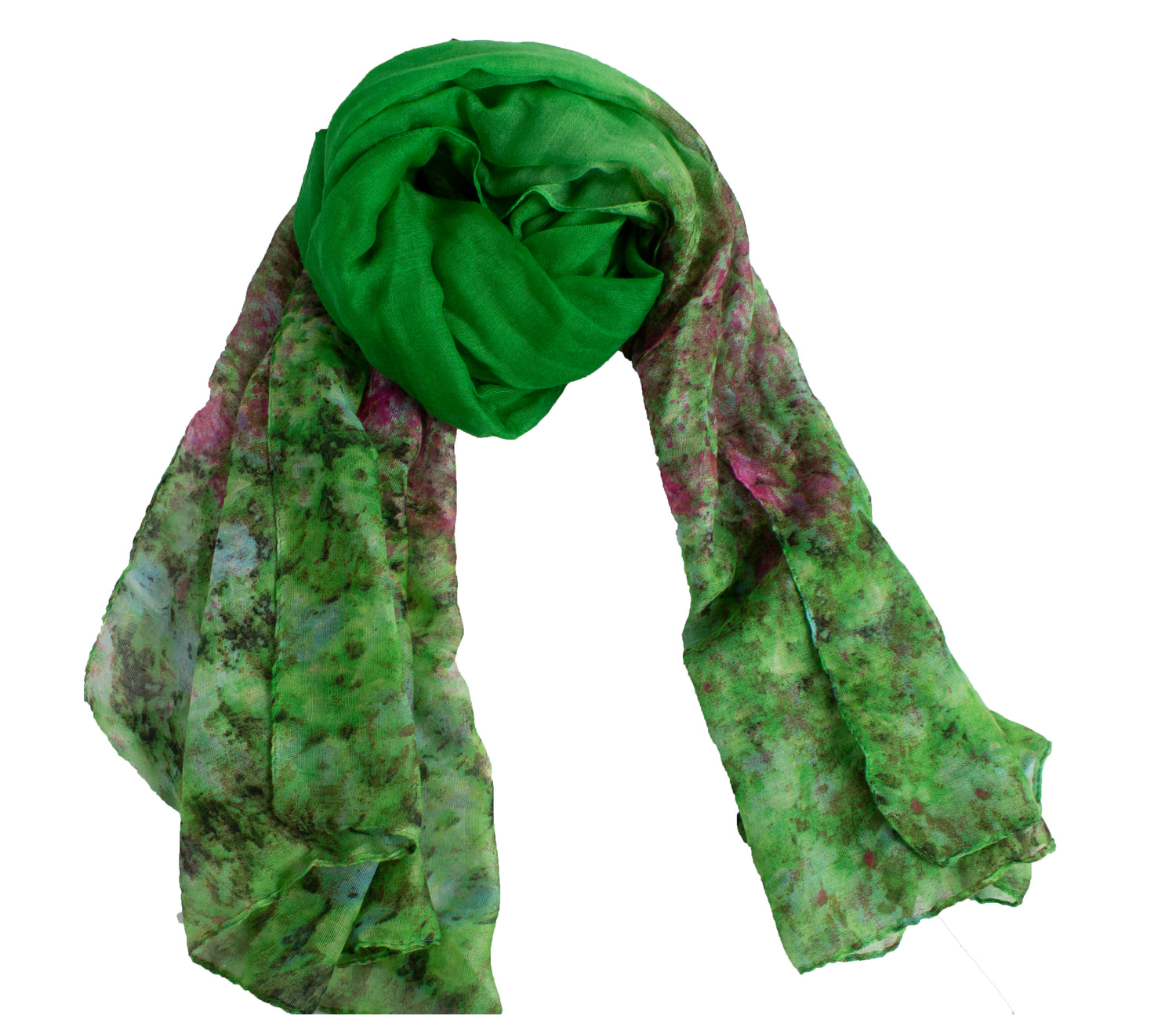 green floral print viscose hijab