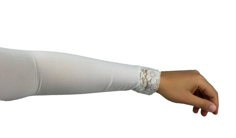 Lace Stretchy Sleeve Extender - Snow White