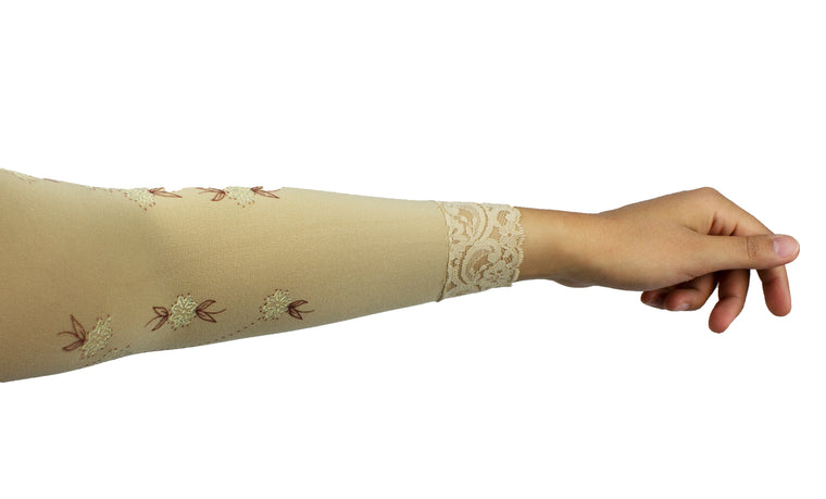 Henna Design Sleeve Extender - Tan Lace