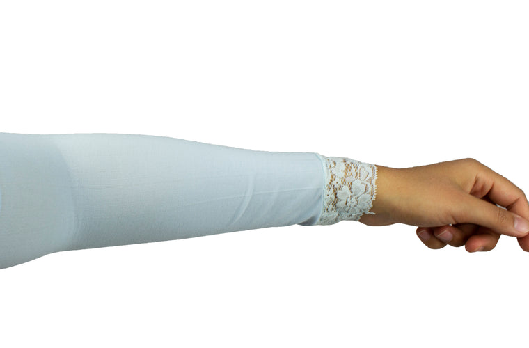 Lace Stretchy Sleeve Extender - Baby Blue