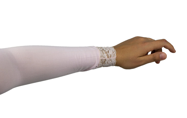 Lace Stretchy Sleeve Extender - Light Pink
