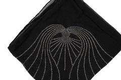 black square hijab embellished with jewels in angel wings