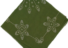 olive square hijab with jewels
