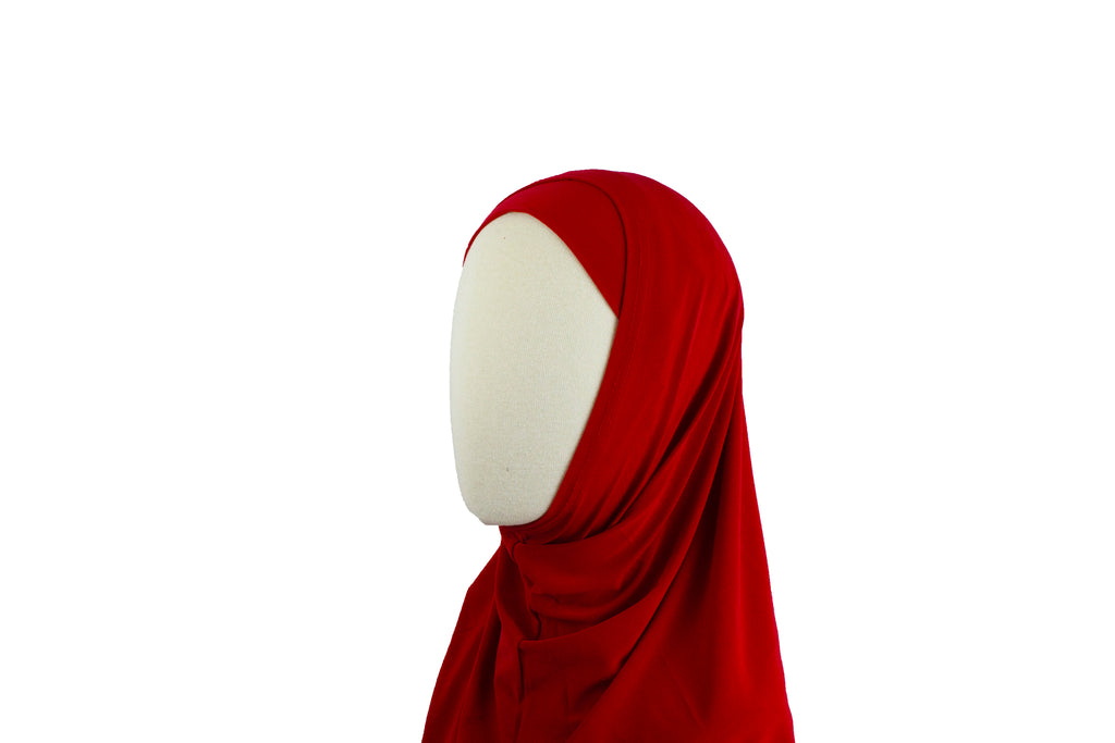 red two piece amira slip on hijab