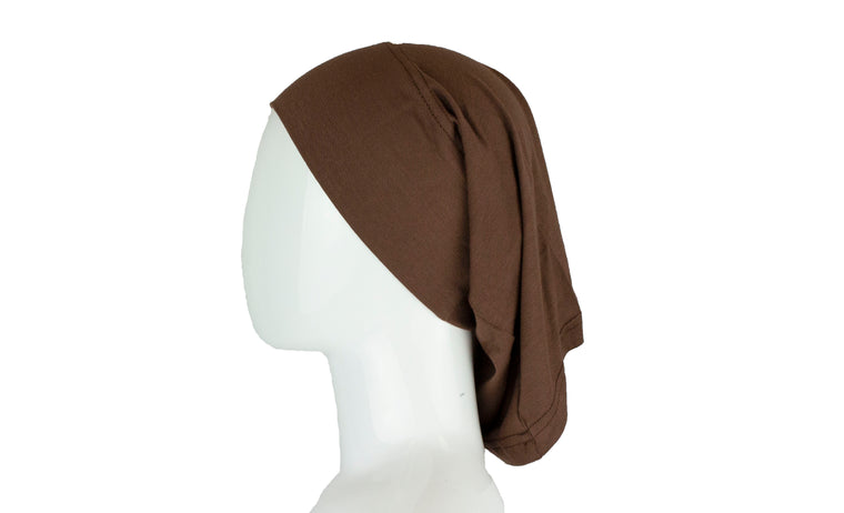 Jersey Under Scarf Tube Cap - Chocolate Brown