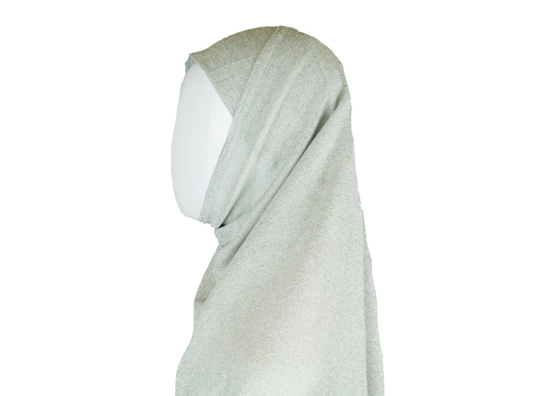 Two Piece Shimmer Jersey Hijab - Silver