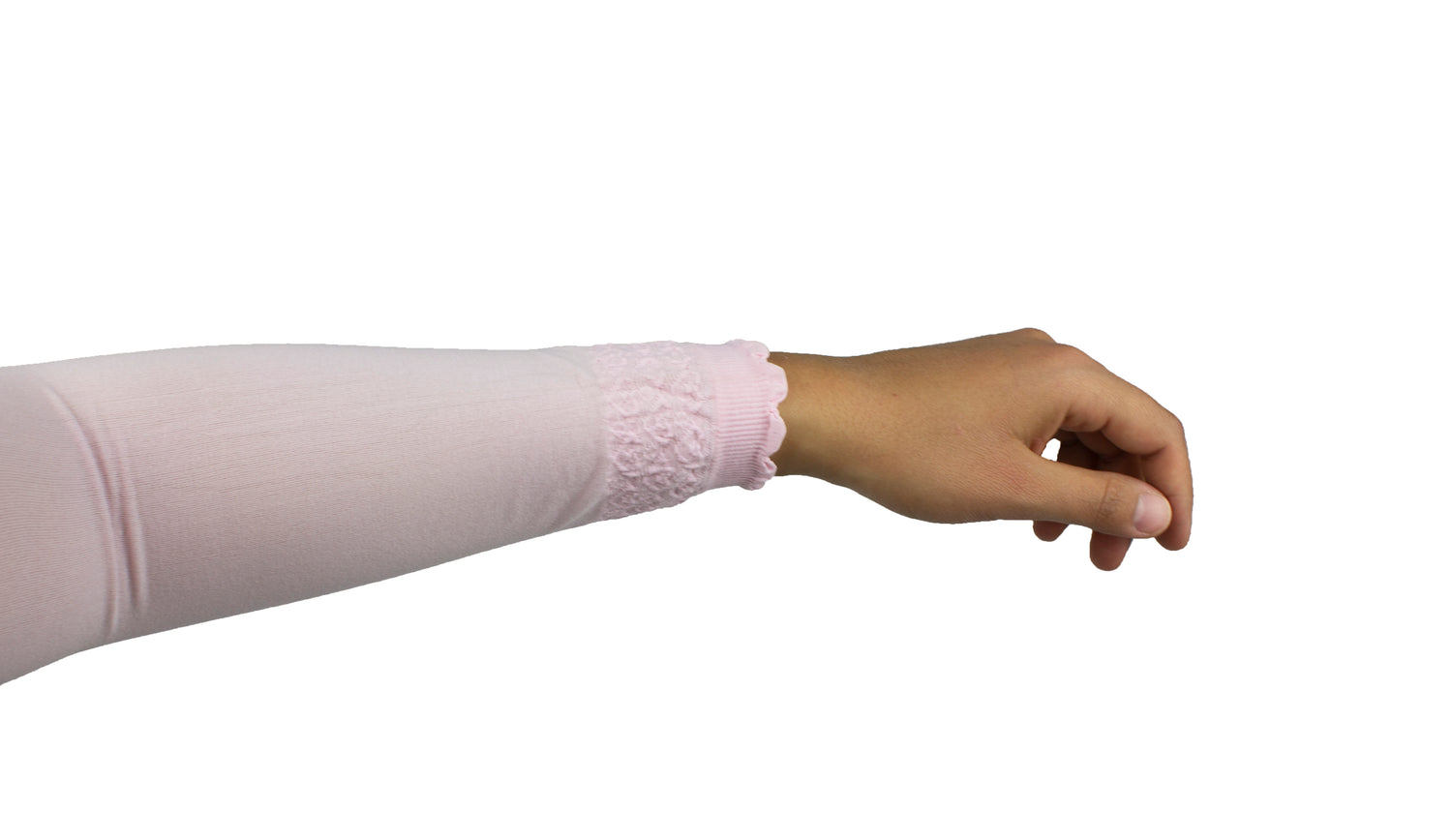 Frill Edge Stretchy Sleeve Extender - Baby Pink