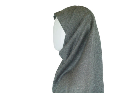 dark gray shimmer two piece amira slip on hijab