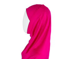 fuchsia hot pink jersey two piece easy slip on hijab