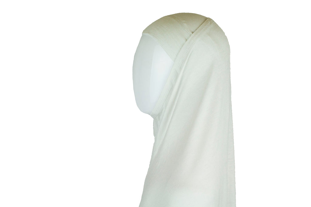 white jersey two piece easy slip on hijab