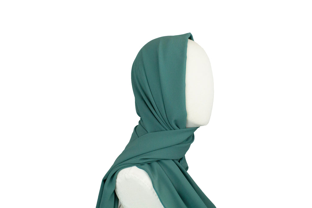 dusty turquoise chiffon hijab