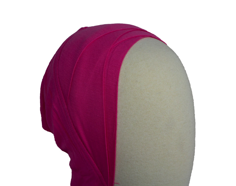 hot pink criss cross ninja under cap for the hijab