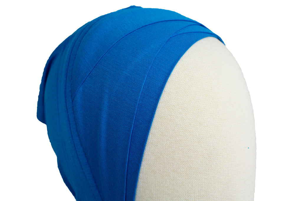 blue criss cross ninja under cap for the hijab