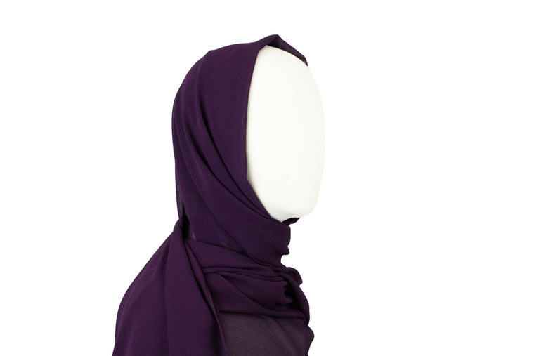 Premium Chiffon Hijab - Plum