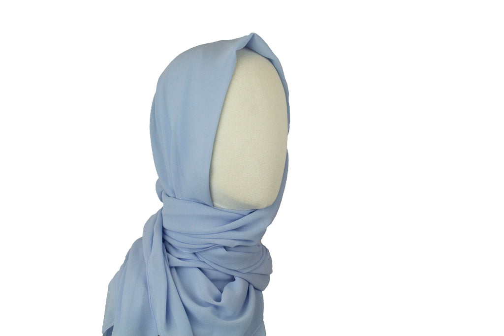 light baby blue chiffon hijab