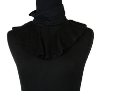 black fake mock collar in jersey material