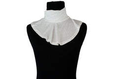 white fake mock collar in jersey material