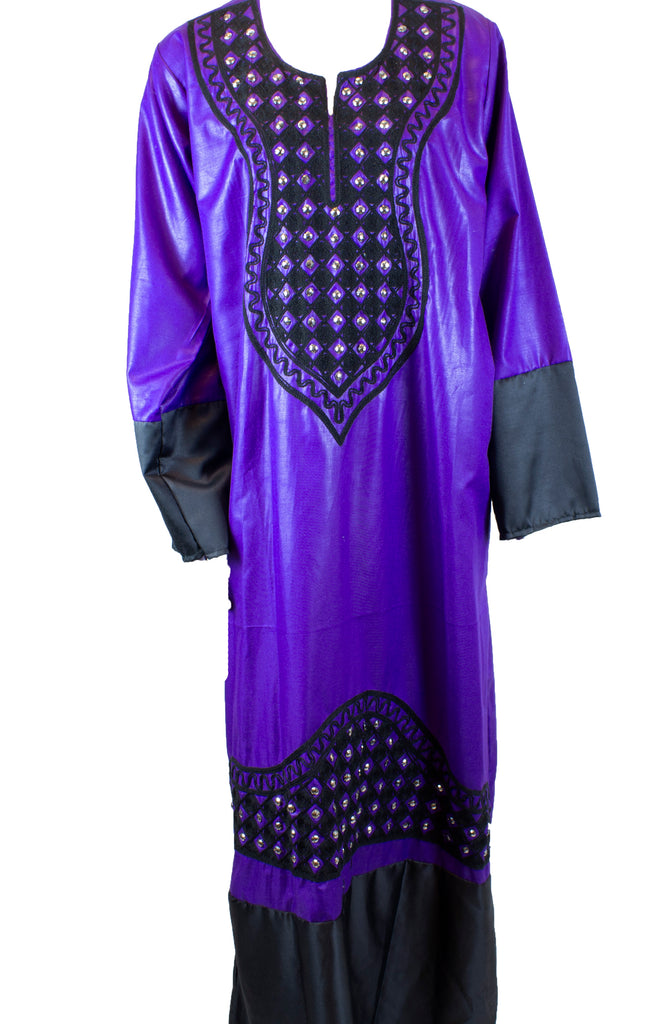 long sleeve maxi traditional embroidered cotton jilbab
