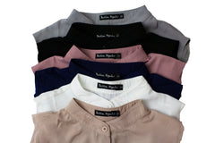 black, gray, mauve, white, and tan fake collars in a bundle 