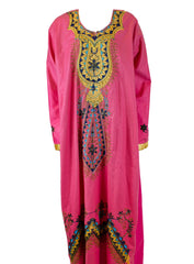long sleeve maxi traditional embroidered cotton jilbab