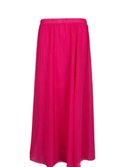 hot pink chiffon maxi skirt fully lined