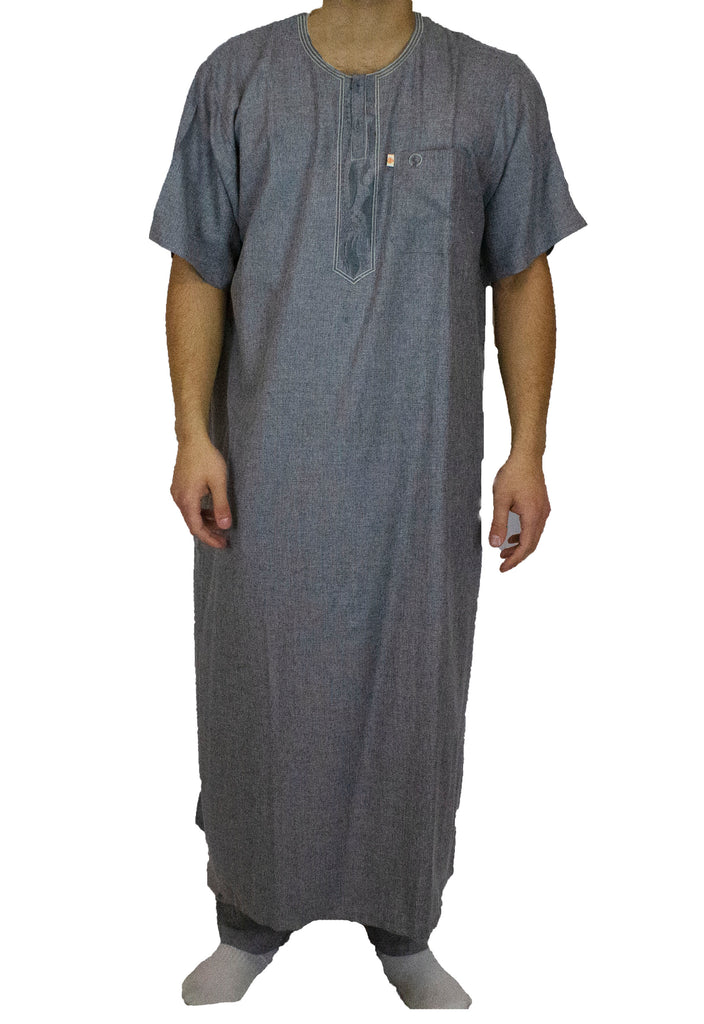 mens short sleeve thobe dishdash jilbab silwar kameez with pants