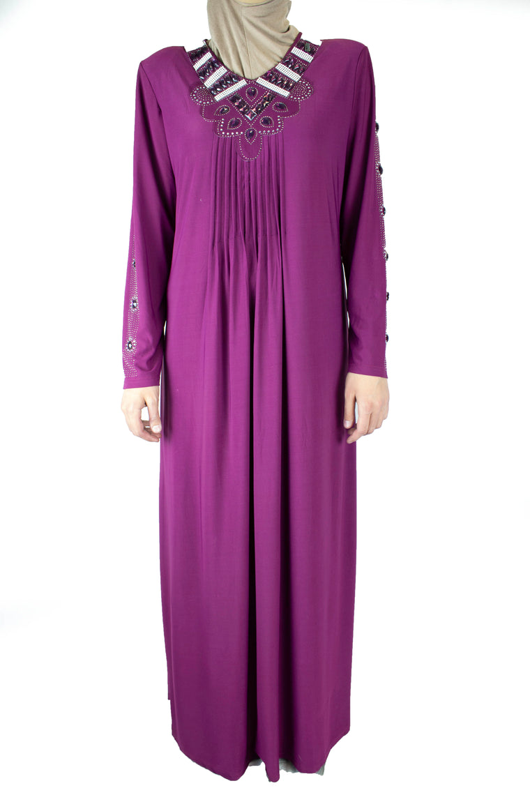 Jeweled Abaya - Purple