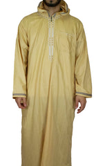 men's hooded jilbab in yellow