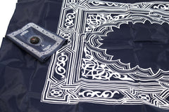 navy blue travel prayer rug 