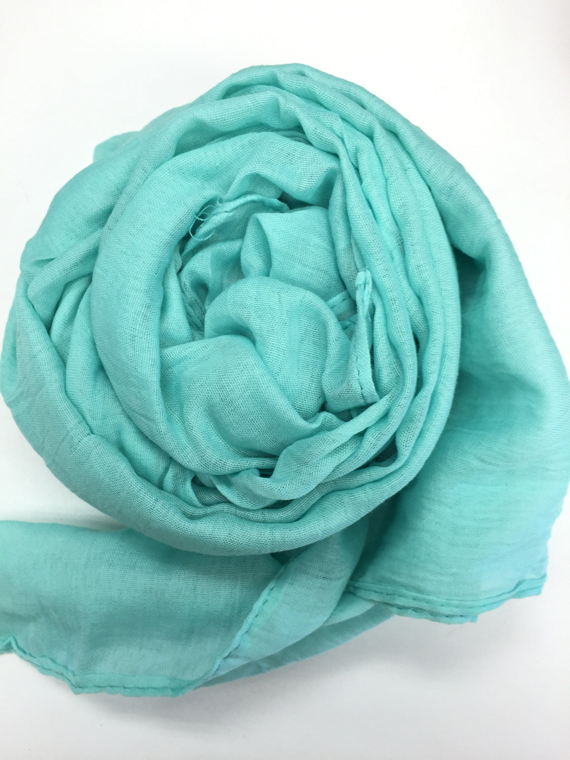 teal blue solid cotton hijab