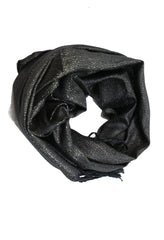 black viscose cotton shimmer glitter hijab with tassels