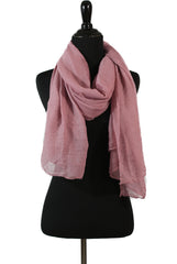 blush pink solid crinkle cotton hijab