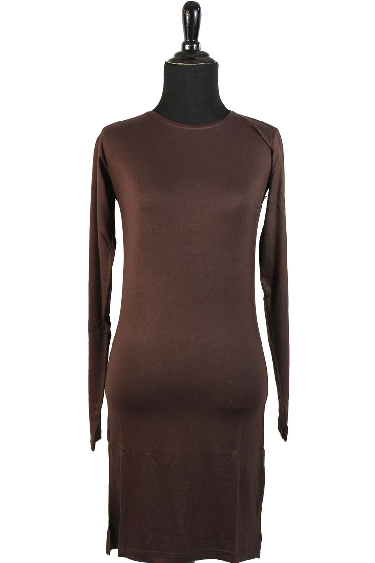 Extra Long Sleeve Basic Top - Brown