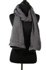 gray solid viscose hijab with zipper edge trim