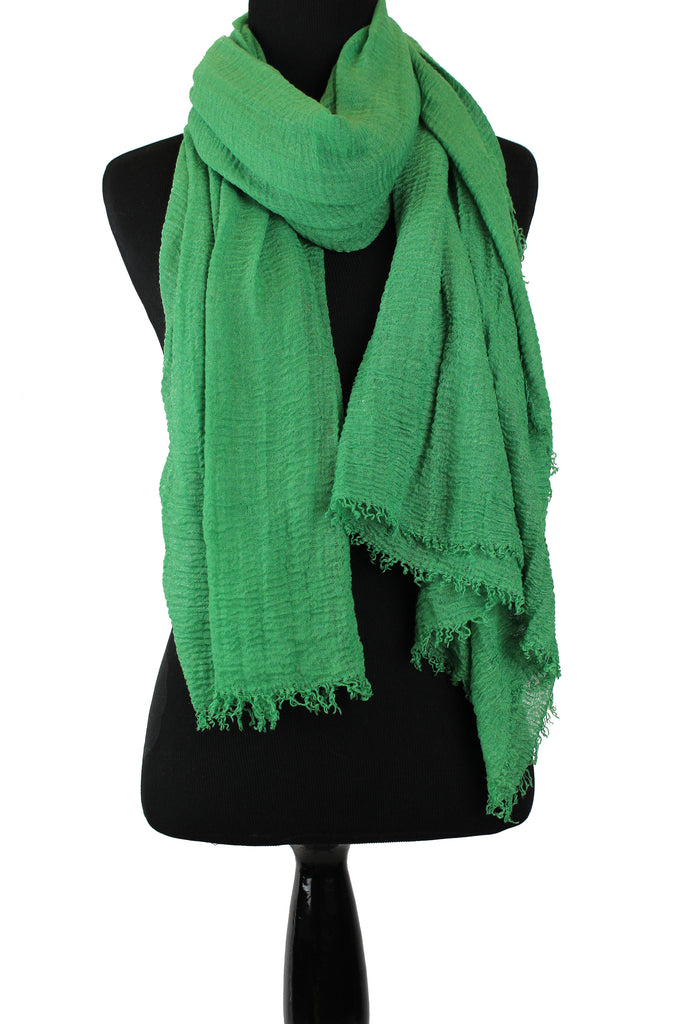green premium viscose crinkle cotton hijab