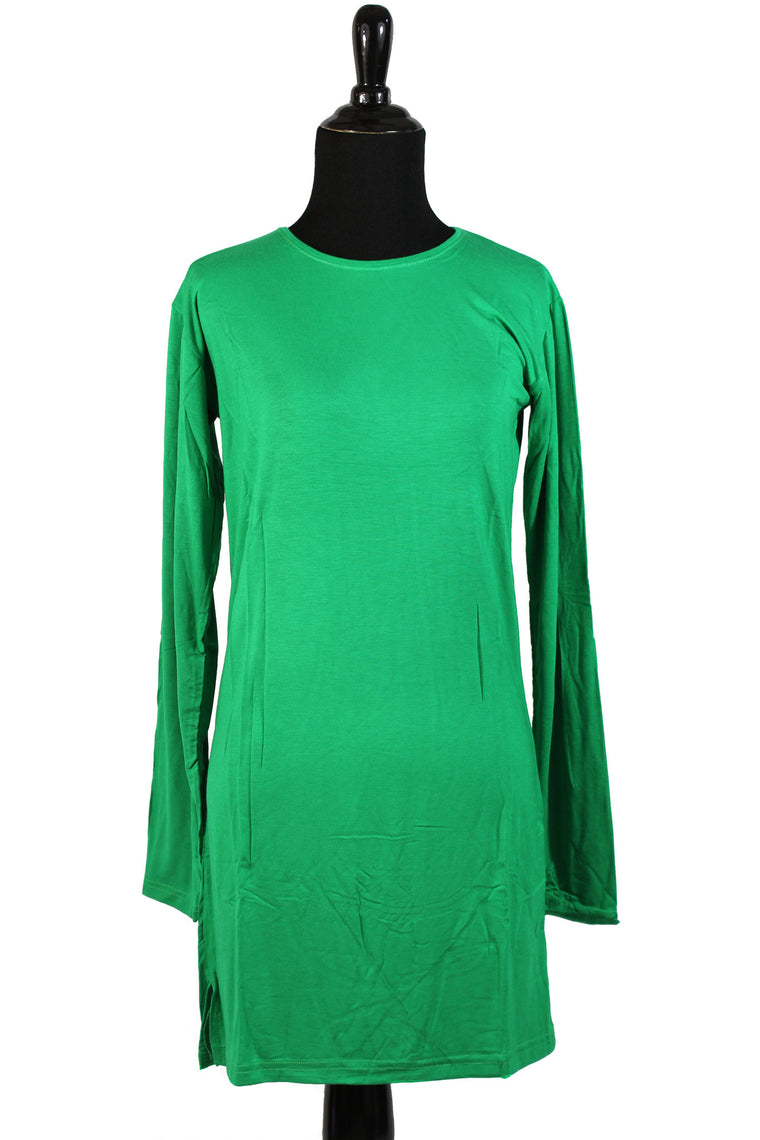 Extra Long Sleeve Basic Top - Parakeet Green