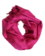 hot pink viscose cotton shimmer glitter hijab with tassels
