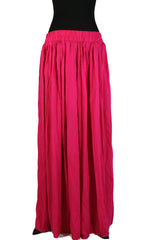 hot pink pleated maxi skirt