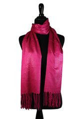 hot pink viscose cotton shimmer glitter hijab with tassels