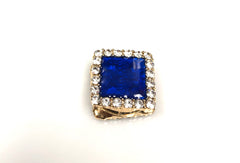 royal blue square shaped magnet clasp hijab pins with jewels crystals