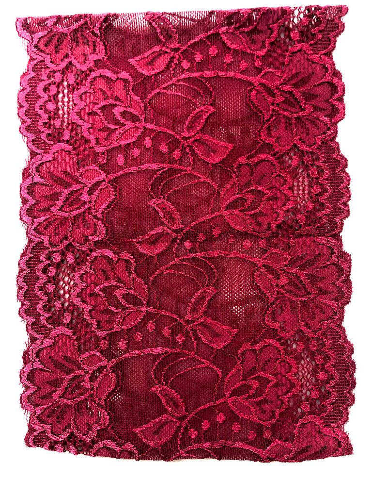 deep wine red purple lace undercap scarf bonnet for hijab