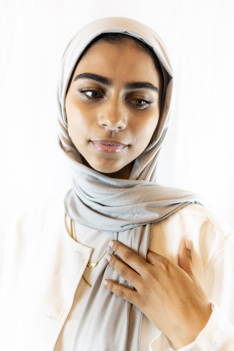 Jersey Hijab - Slate Silver