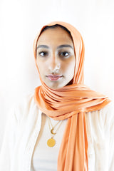 mango sherbert light orange jersey hijab