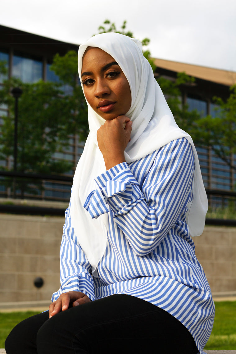white square chiffon hijab
