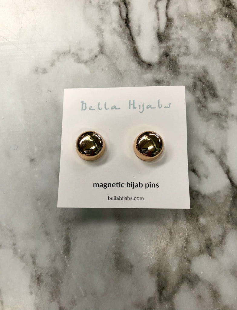 gold set of two clasp magnet snag free hijab pins