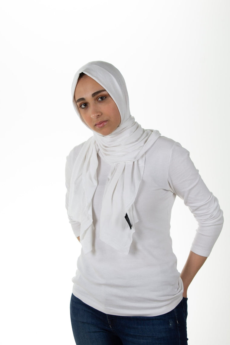 Jersey Hijab - Pure White