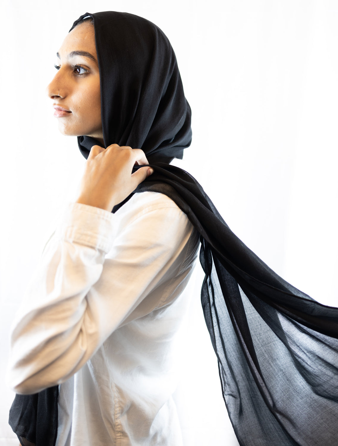 black modal cotton hijab 