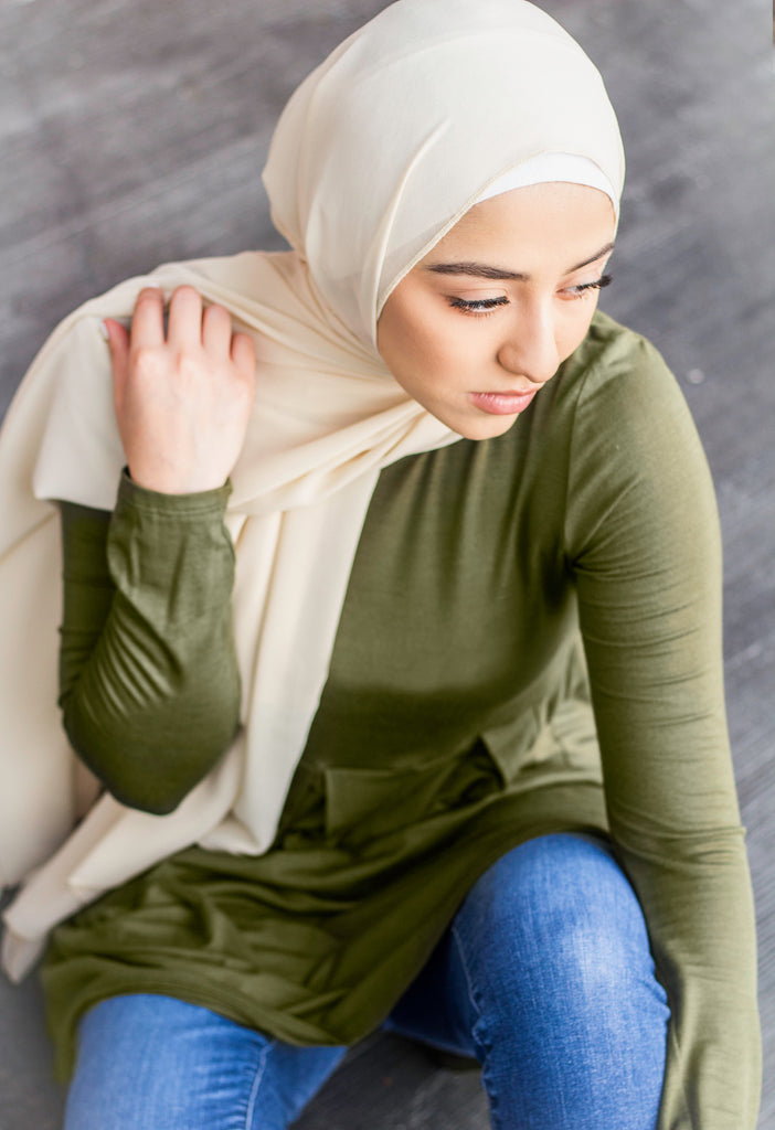 creme chiffon hijab